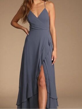 Lulus | In Love Forever Granite Dress Blue